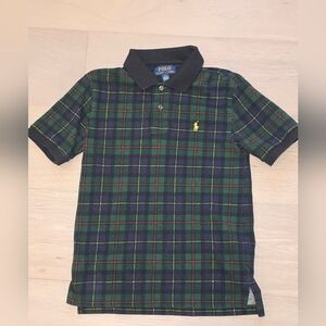 Polo by Ralph Lauren Plaid Paris Print Polo Shirt M 10-12